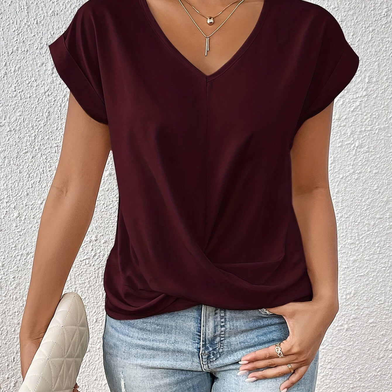 Éloïse™ | T-shirt Col Cœur Décontracté