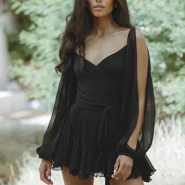Layla | Robe mini ludique avec des manches bouffantes