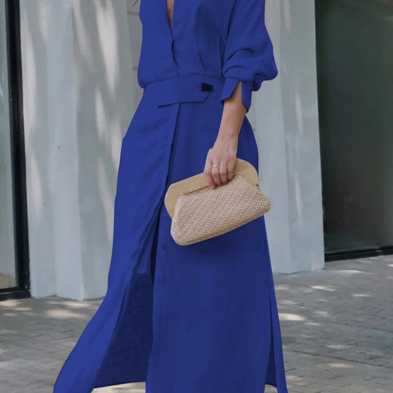 Jeanette | Robe maxi avec décolleté en V