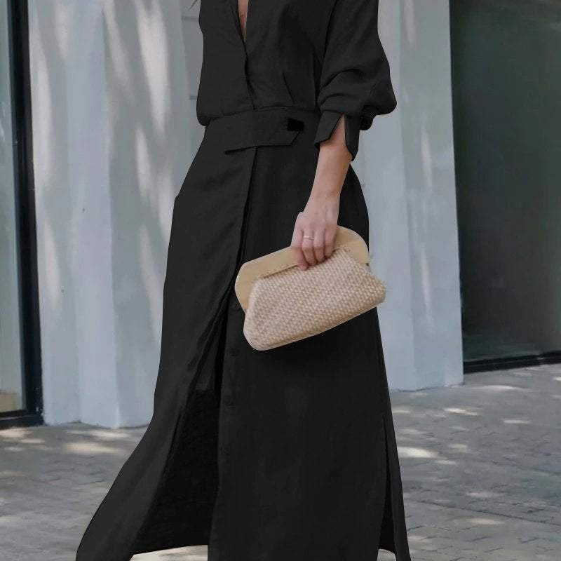 Jeanette | Robe maxi avec décolleté en V