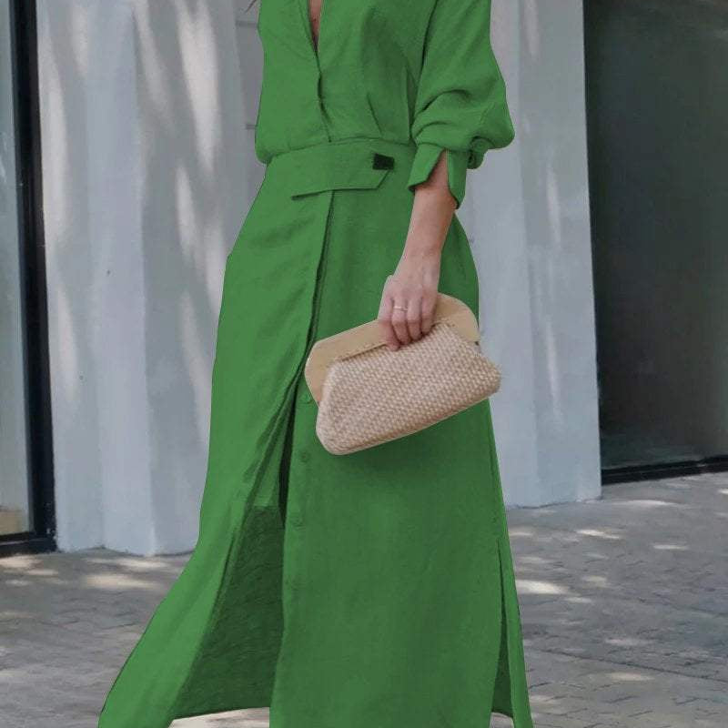 Jeanette | Robe maxi avec décolleté en V